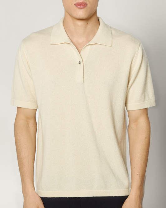01 Ivory Knitted Polo