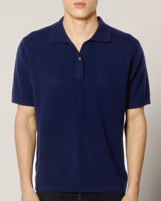 03 Navy Knitted Polo
