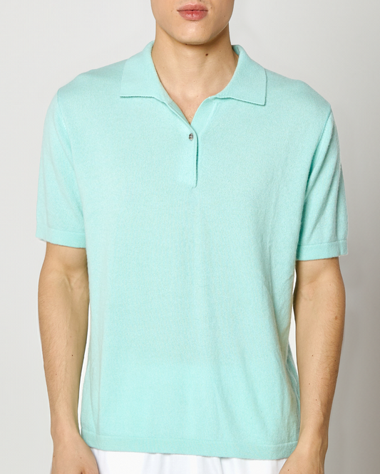 02 Light Turquoise Knitted Polo